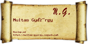 Multas György névjegykártya